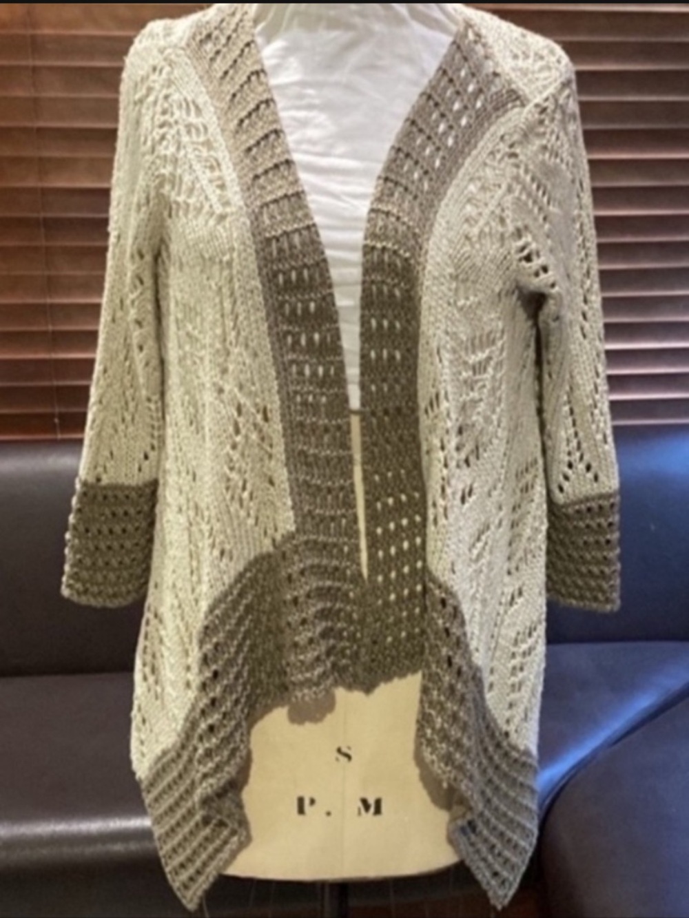 Cotton Open-Front Crochet Cardigan Sweater / shrug / wrap